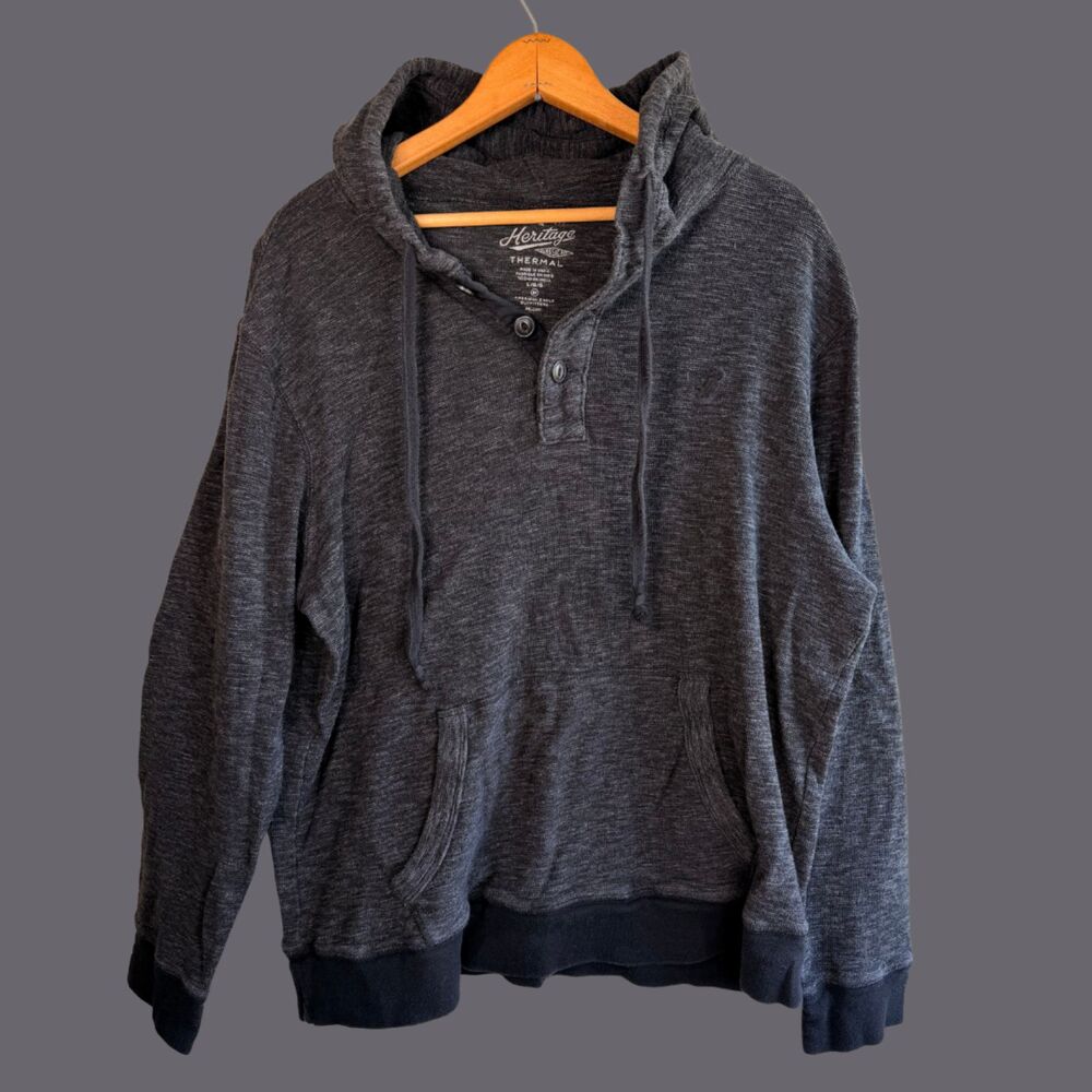 American Eagle Heritage Classic Fit Thermal Henley Hoodie